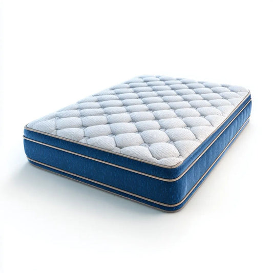 Materac kieszeniowy z pianką biało-granatowy 160 x 200 x 30 cm, średni H3